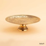 تصویر شیرینی خوری برنجی طلایی مدل گلدان 