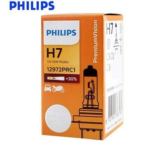 تصویر لامپ چراغ جلو پایه H7 فیلیپس اورجینال 55W 