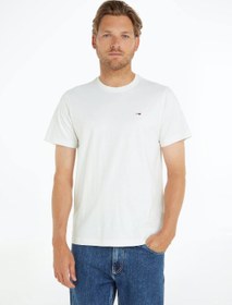 تصویر تیشرت نازک مردانه از پنبه ارگانیک کلاسیک، سفید برند Tommy Hilfiger Men's Classics Organic Cotton Slim T-Shirt, White