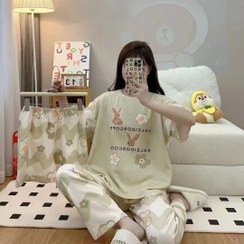 تصویر ست سه تیکه راحتی زنانه ladies 3pcs set home clothing