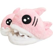 تصویر دمپایی حوله‌ای مدل اسلیپر طرح کوسه 