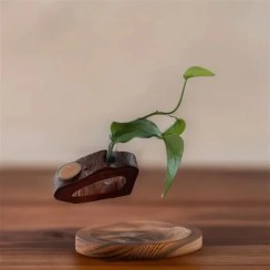 تصویر گلدان وشمعدان چوبی دستساز دکوری ومدرن تزیینی2 