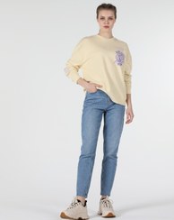 تصویر پلیور زنانه زرد کولینز CL1057351 ا Sarı Kadın Sweatshirt Sarı Kadın Sweatshirt