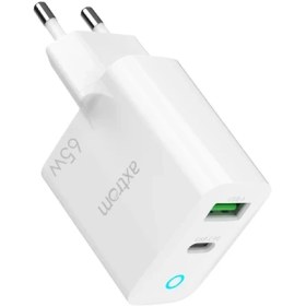 تصویر شارژر دیواری 65 وات اکستروم مدل AXTROM 65W WALL CHARGER AWC65WPQ-W با گارانتی 18 ماه شرکتی 