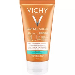 تصویر ضد آفتاب کاپیتال سولیل بیرنگ پوست چرب و مختلط ویشی 50 میلVICHY CAPITAL SOLEIL DRY TOUCH FACE FLUID ANTI-SHINE SPF50 