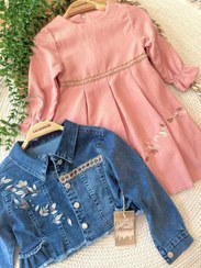 تصویر سارافون و کت جین گلدوزی کد 4380 