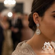 تصویر گوشواره کریستال اشکی 