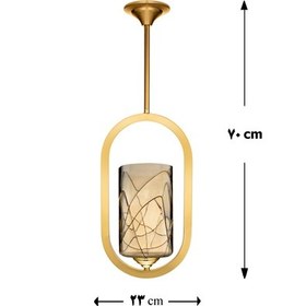 تصویر آویز سقفی لوتوس لایت مدل سونیا شامپاینی خطدار 