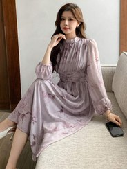 تصویر پیراهن مانتویی حریر 