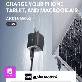 تصویر شارژر دیواری 30 وات انکر مدل Anker Nano II A2665 