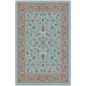 تصویر روفرشی کشدار کد 014 طرح سبز آبی 