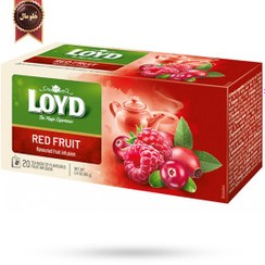 تصویر چای کیسه ای لوید LOYD مدل میوه قرمز red fruit پک 20 تایی 