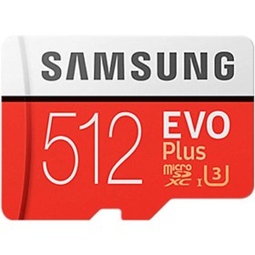 تصویر کارت حافظه microSDXC سامسونگ مدل Evo Plus کلاس 10 استاندارد UHS-I U3 سرعت 130MBps همراه با آداپتور SD ظرفیت 512 گیگابایت ا Samsung evo plus 512GB Samsung evo plus 512GB