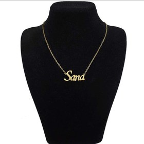 تصویر گردنبند گالری پرشین گلد مدل اسم ثنا (صنا سنا ) طرح انگلیسی Sana nameplate necklace