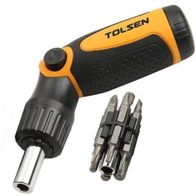 تصویر پیچ‌گوشتی جغجغه‌ای تولسن مدل 20040 TOLSEN 14-in-1 Ratchet Screwdriver, Model 20040