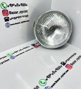 تصویر چراغ جلو (CG) گرد کامل فلزي شیشه ای اعلاء 125_150_200 به همراه لامپ و زغال چراغ 