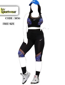 تصویر ست نیم تنه شلوارک ورزشی زنانه NIKE کد 003 NIKE womens sports shorts half body set code 003