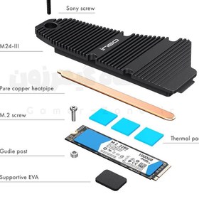 تصویر هیتسینک و خنک کننده حافظه SSD آینی او مناسب برای PS5 مدل ineo M24 - M.2 SSD Heatsink Cooler for PS5 