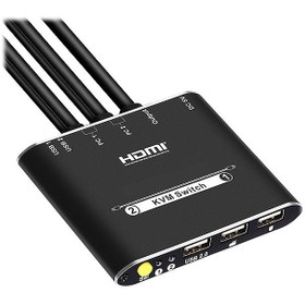 تصویر سوئيچ کی وی اِم 2 پورت HDMI با 1 متر کابل لیمستون LimSton 2*1 HDMI USB Cable KVM Switch