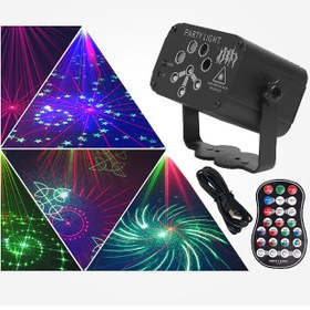 تصویر چراغ های دیسکو و استیج الگوی LED 120 بی سیم قابل شارژ مدل AMINAC L2624 AMINAC Disco Lights Party Lights,120 Patterns Wireless LED Sound Activated RGB Stage Lights Projector with Remote Control, Timing, Rechargeable Battery