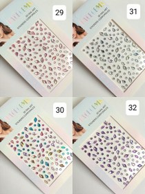 تصویر بسته ۱۲ عددی نگین چسبی آرایشی(کد ۲۷ تا ۳۲) - کد ۳۰ 