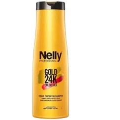 تصویر شامپو و ماسک تثبیت کننده و تقویتی موهای رنگ شده گلد نلی حجم 400 میل Nelly Gold 24K KERATIN COLOUR PROTECTOR SHAMPOO 400ML