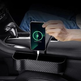 تصویر کنسول متحرک خودرو مدل کربن مناسب برای دنا پلاس - مشکی 