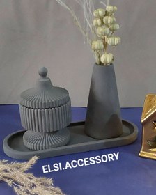 تصویر ست دکوری تزیینی سنگی - سرویس 3 تیکه Elsiaccessory