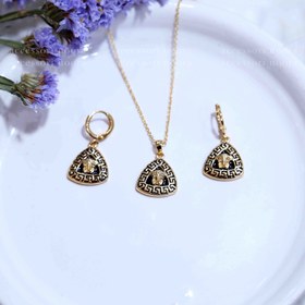 تصویر نیم ست گردنبند و گوشواره ورساچ برند ysx مدل الیزا کد 220 Half set of necklace and earrings Versace brand ysx model Eliza code 220