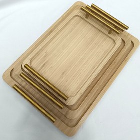 تصویر سینی 3تکه بامبو 3 Piece Bamboo Tray