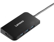 تصویر هاب تایپ‌سی با 6 پورت لنوو Lenovo 6 in 1 Type C HUB Adapter S706 ا Lenovo S706 multifungsi 6 in 1 Type-C Hub Docking Station Lenovo S706 multifungsi 6 in 1 Type-C Hub Docking Station