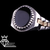 تصویر انگشتر مردانه اسپرت عقیق مشکی اصل کد948 