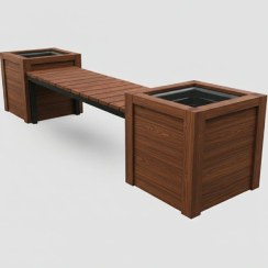 تصویر نیمکت چوبی باکس دار طرح بلانیک 