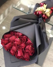 تصویر دسته گل رز یکطرفه کد 518 