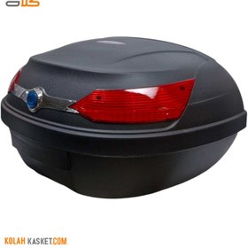 تصویر باکس موتور سیکلت ردلاین مدل 550 سایز بزرگ با شبرنگ قرمز Redline motorcycle box model 550 large size with red color