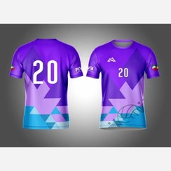 تصویر لباس والیبال پارچه فلامنت درجه یک رنگ بنفش یاسی تیمی و تکی 