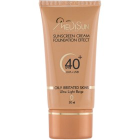 تصویر کرم ضد آفتاب کرم پودری پوست چرب و حساس مدیسان 0-بژ خیلی روشن Medisun Oil Free SPF40 Foundation