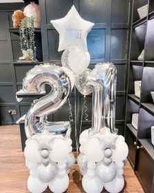 تصویر بوکت دو پایه سفید نقره ای | SGP-905351 