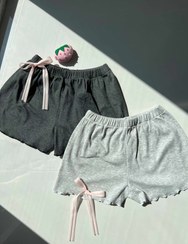 تصویر شلوارک زنانه اسمارا جنس نخی کبریتی رنگ طوسی 