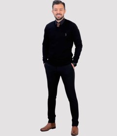 تصویر پلیور یقه هفت 070502 AKOMOD مشکی 