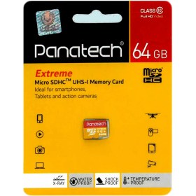 تصویر کارت حافظه‌ microSDXC پاناتک مدل Extreme ظرفیت 64 گیگابایت 