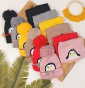 تصویر ست شال و کلاه رینگی پنگوئن 