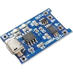 تصویر + ماژول شارژ لیتیوم tp4056_type-micro 