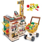 تصویر اسباب بازی سوپر مارکت مدل 668 با چرخ خرید و صندوق 
