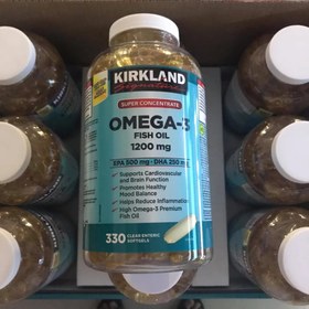 تصویر قرص سوپر کنسانتره روغن ماهی امگا 3 کرکلند 1200mg (330 عددی) Kirkland Omega-3 omega-3 fish oil kirkland 1200mg