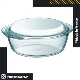 تصویر قابلمه دایره ای شکل پیرکس درب دار - سایز 2.1 لیتری اصل فرانسه 204A000 - PYREX - 