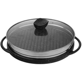 تصویر تابه گریل چدنی نالینو مدل اسپیزا Spiza (سایز 28) با درب ا Nalino Cast-Iron Grill Pan Size 28 Spiza with lid Nalino Cast-Iron Grill Pan Size 28 Spiza with lid