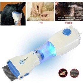 تصویر شانه برقی شپش گیر 240 وات با 6 فیلتر و شونه استیل ضد زنگ 
