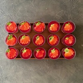 تصویر سینی شات دسر دورنگ 