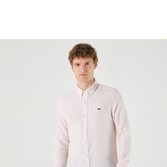 تصویر پیراهن آستین بلند مردانه بژ لاکوست CH0251 Erkek Slim Fit Pembe Gömlek CH0251